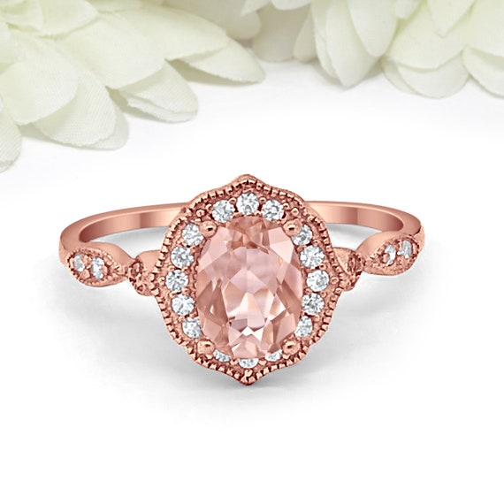Wedding Engagement Bridal Simulated Morganite CZ Solitaire Stud Earrings Rose Tone 925 Sterling Silver Choose Color Wedding Engagement Bridal Simulated Morganite CZ Solitaire Stud Earrings Rose Tone 925 Sterling Silver Choose Color