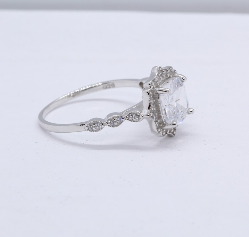 Art Deco Halo Cushion Cut 2.04 Carat Wedding Engagement Ring Etsy