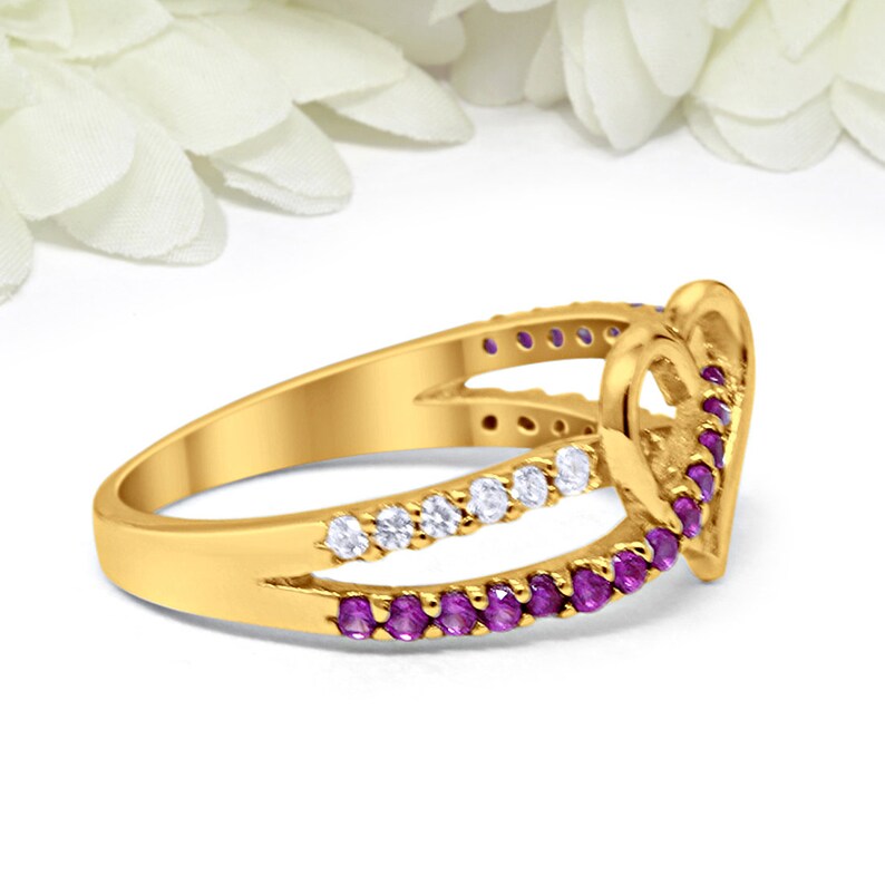Heart Promise Ring Infinity Crisscross Crossover Heart Ring Ru Cz Yellow Gold 925 Sterling Silver Round Simulated Diamond Cz Rings Jewelry Ugaurbanag 