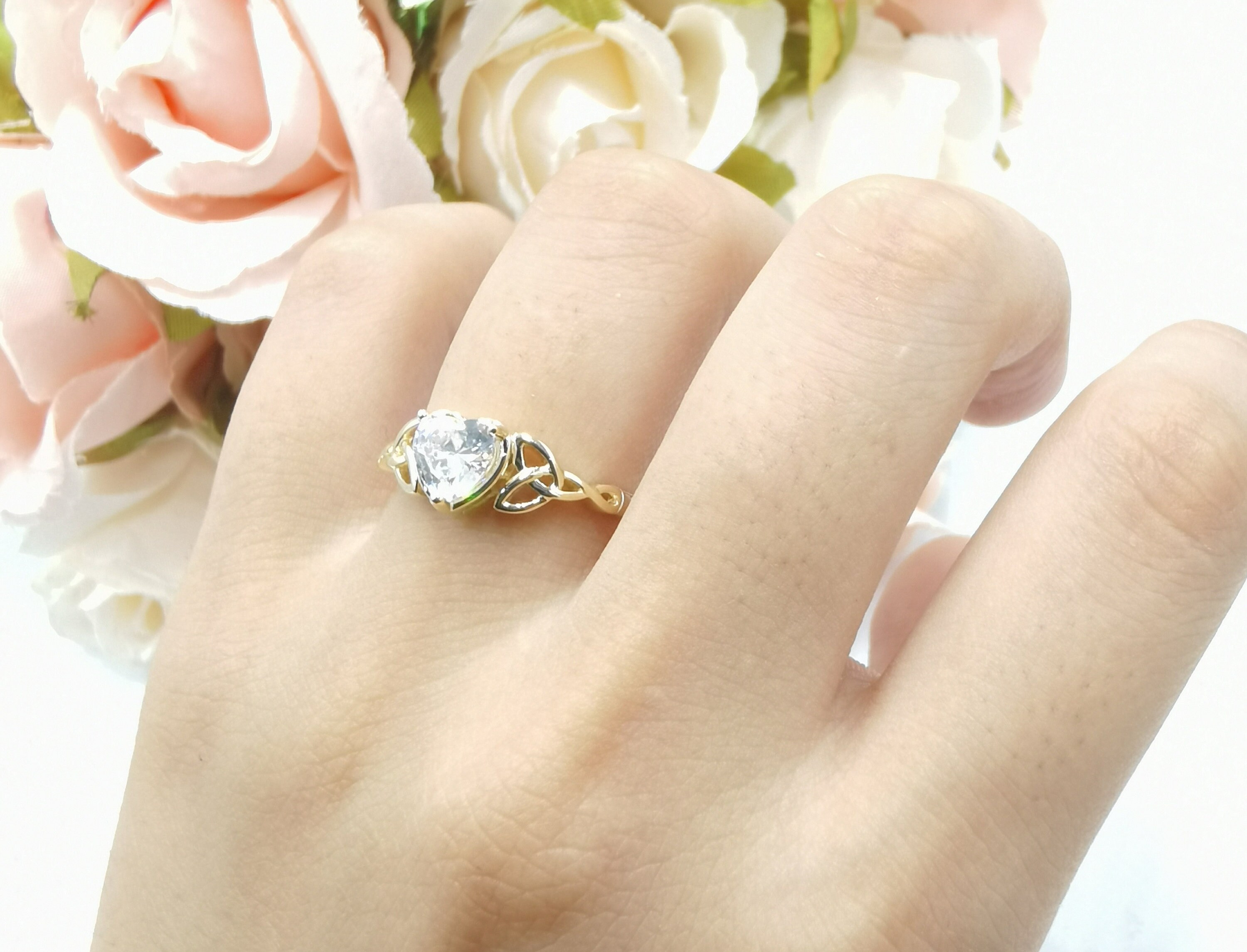 Celtic Heart Promise Ring Wedding Engagement Bridal Girlfriend Etsy UK