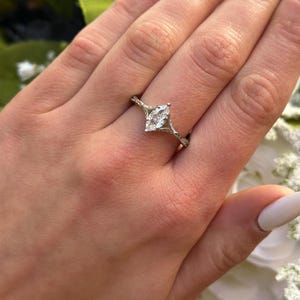Art Deco Vintage Ring 1.00Ct Marquise Simulated Diamond Solid 14k Gold Yellow Gold Rose Gold White Gold Wedding Engagement Bridal Ring