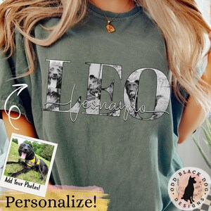 Custom Dog Shirt - Personalized Dog Tee Shirt for Dog Lover Custom Dog Portrait Shirt for Dog Mom Cat Shirt Pet Photo Memorial Gift For Her