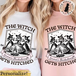 Personalized Witch Bachelorette Party Shirts - Custom Halloween Bachelorette Shirts Personalized Witch Bach Shirt Matching Bridal Party Gift