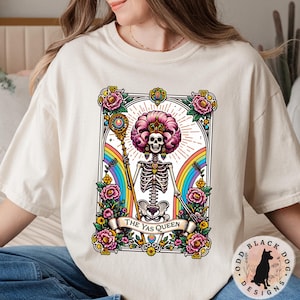 Yas Queen Pride Month Tarot Card Shirt - Trans Nonbinary Pride LGBTQ Ally T-shirt voor Pride Month Enby Pride Parade Queer Ally Tee voor Pride