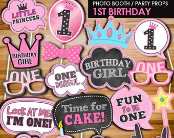 2nd Birthday Photo Booth Props Little Princess Party Decors Etsy