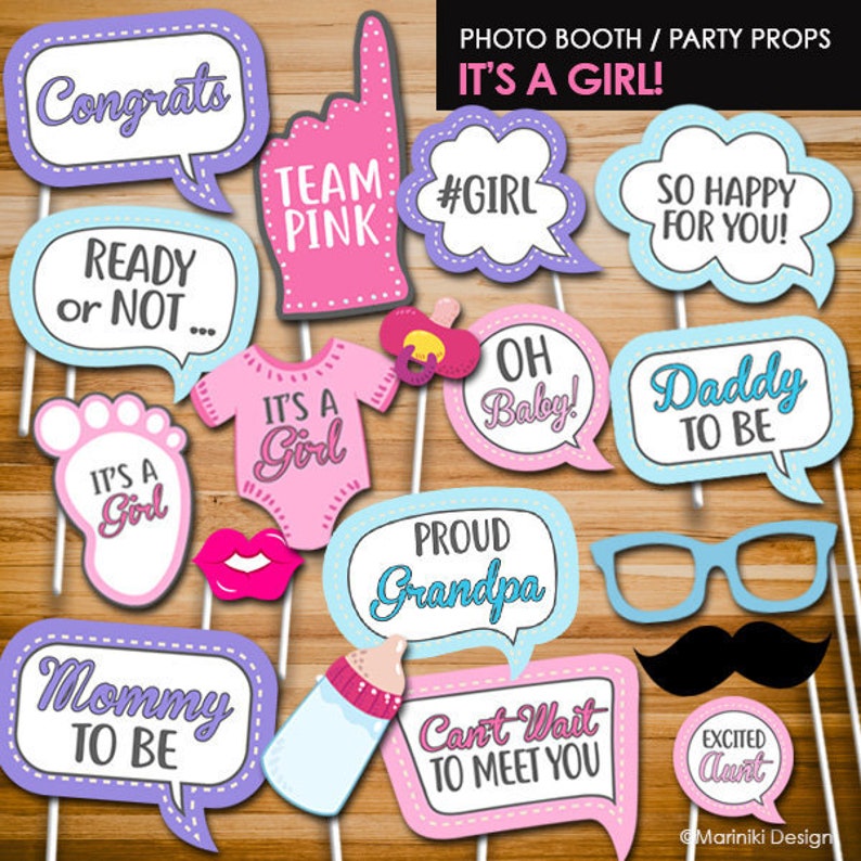 Baby Shower Photo Booth Props Baby Shower Photo Props Pink Etsy Baby Shower Photo Booth Props Baby Shower Photo Props Pink Etsy