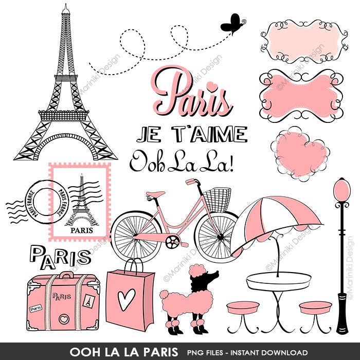 Paris Clip Art Boutique Store Front Clipart Ooh La La Paris | Etsy