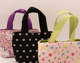 Child's Purse, Kids's Bag, Small Purse, Unicorns, Cats, Floral Print