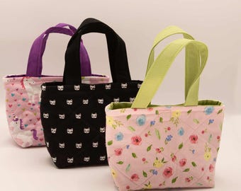 Child's Purse, Kids's Bag, Small Purse, Unicorns, Cats, Floral Print