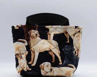 Child's Purse,  Black and Yellow Labrador Retrievers, Snap Closure