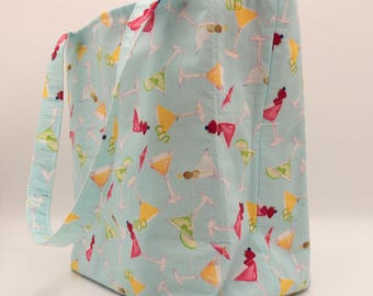 Small Tote Bag, Gift Bag, Cocktails, Party Theme