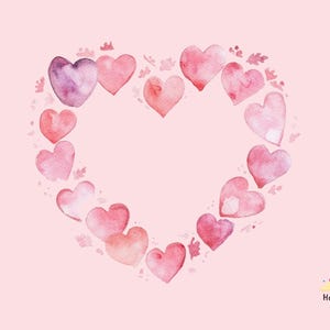 Watercolor Heart Frame PNG - Romantic Valentine&#39;s Day Clipart for DIY Projects, Invitations, and Scrapbooking