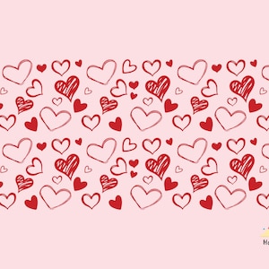 Romantic Red Hearts Mug Wrap | Valentine’s Day Sublimation Design