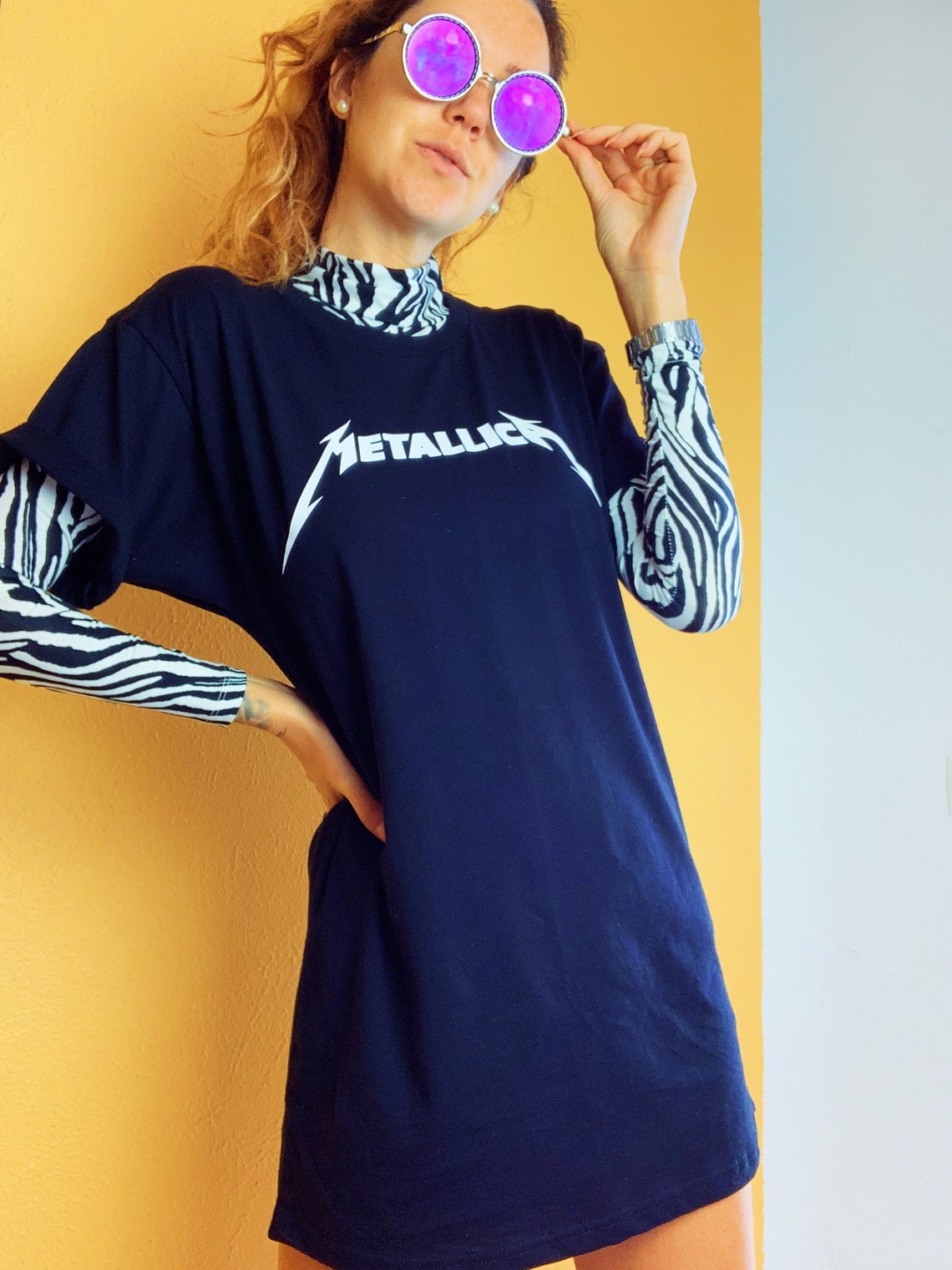 Rock Band Tshirt Dress 90s Grunge Tee Vintage T Shirt Etsy