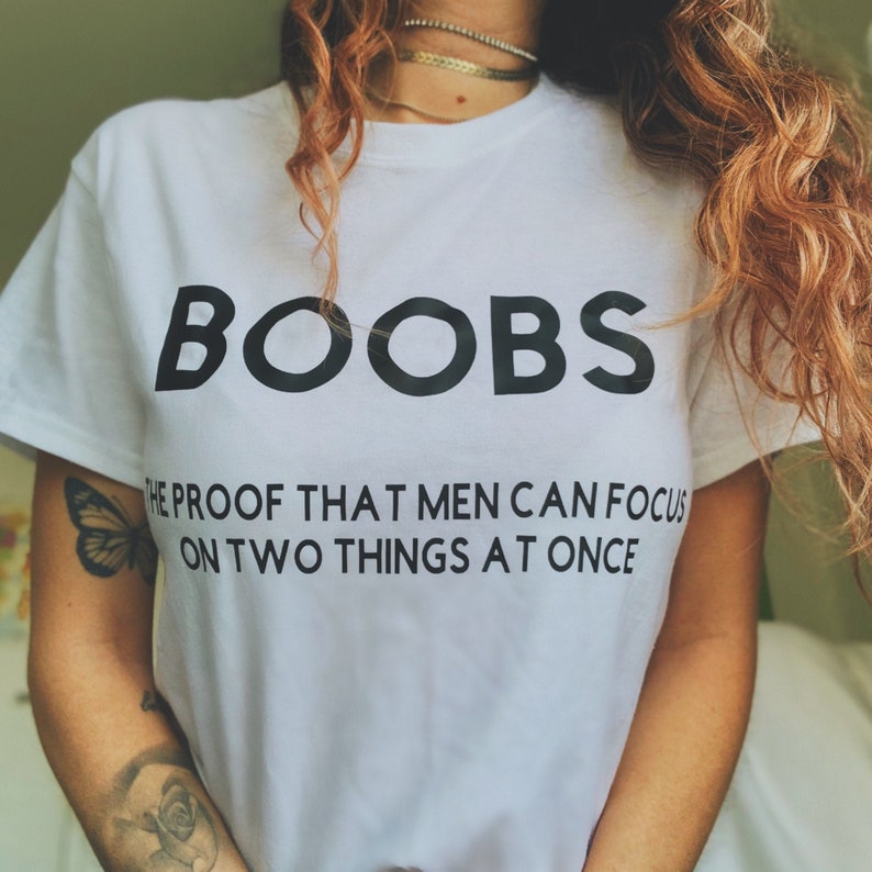 Boobs Tee Titties Slogan Tshirt Funny Feminist Tshirt Etsy Norway