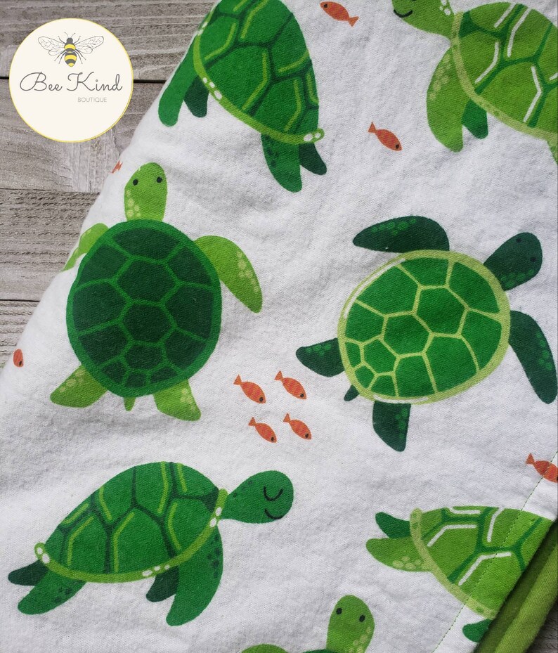 Turtle Cotton Flannel Baby Blanket