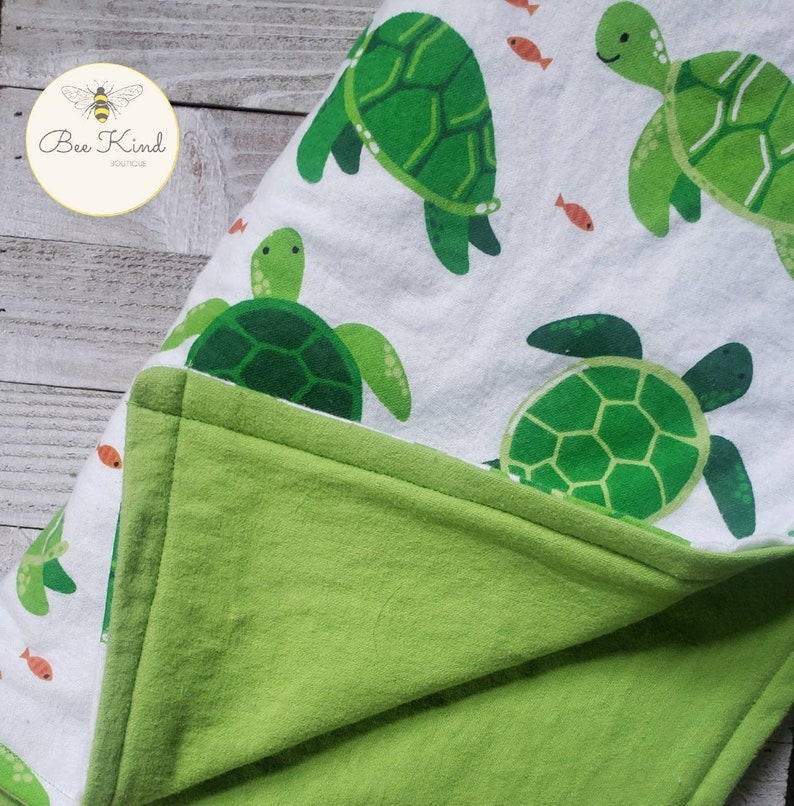 Turtle Cotton Flannel Baby Blanket
