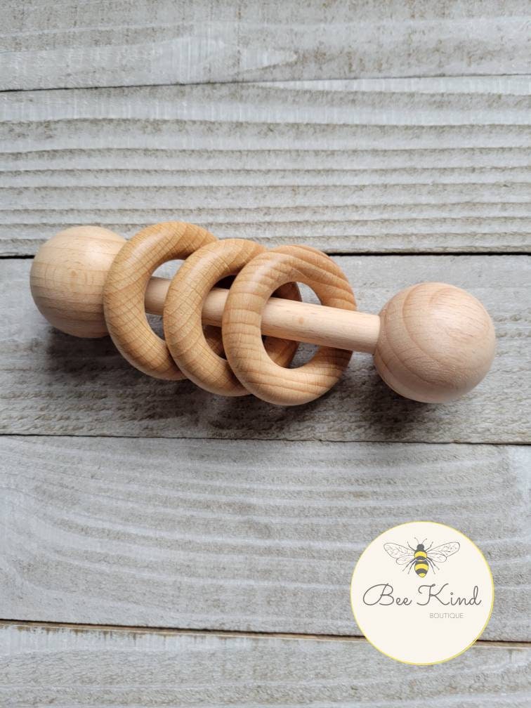 Kids Natural Wooden Montessori Waldorf Toys Toddler Musical Wood Toys  Handmade Wooden Musical Push Pull Rattle Toys Toddlers 