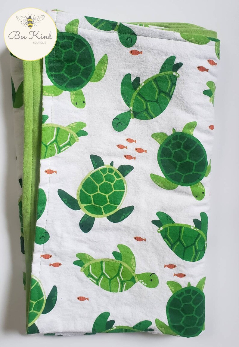 Turtle Cotton Flannel Baby Blanket