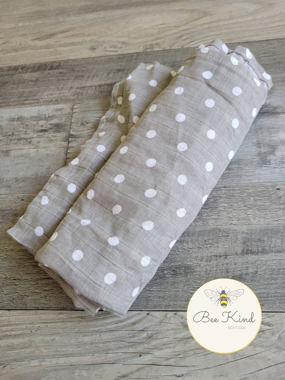Gray Background With White Polka Dots Muslin Lovey, Gender Neutral