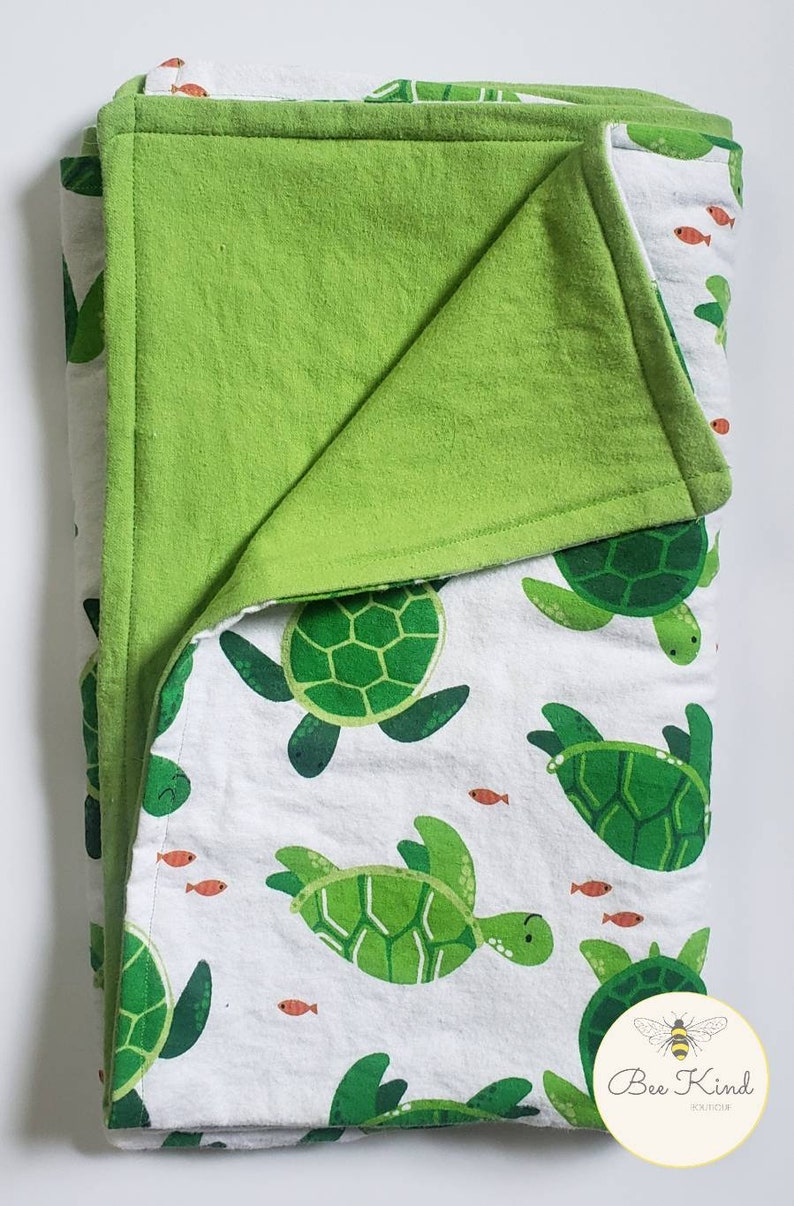 Turtle Cotton Flannel Baby Blanket