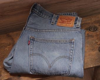 Vintage LEVI'S 505 Jeans , Levis 505 Red Tab Jeans , Levi 505 High Waist Jeans , 38x30 Levis , 39 40 waist Levis jean , Straight Leg jeans
