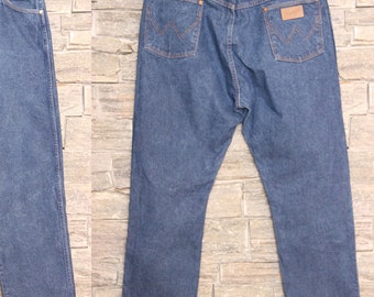 Vintage Wrangler Jeans, Wrangler 41 taille jeans, donker gewassen denim broek, plus size Wrangler broek, 41x30 jeans, Made in USA jeans