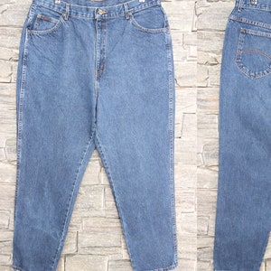 Vintage Faded CHIC Jeans , 38 Waist , Tapered Leg Mom Jean , High Waist Mom Jeans , Size 22 W , Made In USA , Tapered Women&#39;s Jeaans