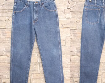 Jeans RUSTLER vintage anni &#39;90, vita 34, jeans a gamba dritta Rustler, jeans lavaggio scuro, pantaloni denim da uomo Rustler, 34x30