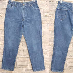 70s 80s H.I.S. Chic Jeans , 32 33 Waist , High Waisted Mom Jeans , Slightly Tapered Jeans , High Rise Mom Jeans , 100% Cottot , Made In USA