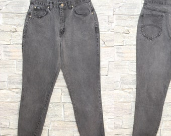 Jeans Vintage CHIC de cintura alta, cintura 31, jeans vintage preto chique, perna cônica Mom Jean, cintura alta Mom Jeans, feito nos EUA