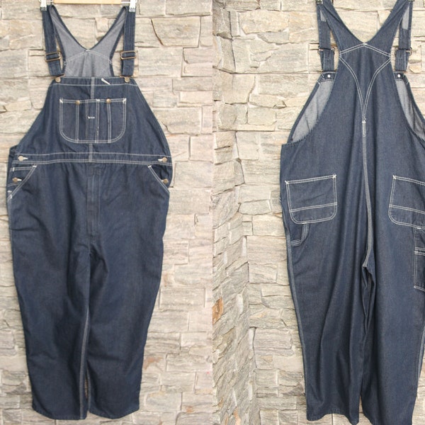 Vintage Roebucks Plus Size Overalls , 48 Waist , Dark Wash Overalls , Denim Jumpsuit , Denim Dungaree , Bib Overalls , 48x29