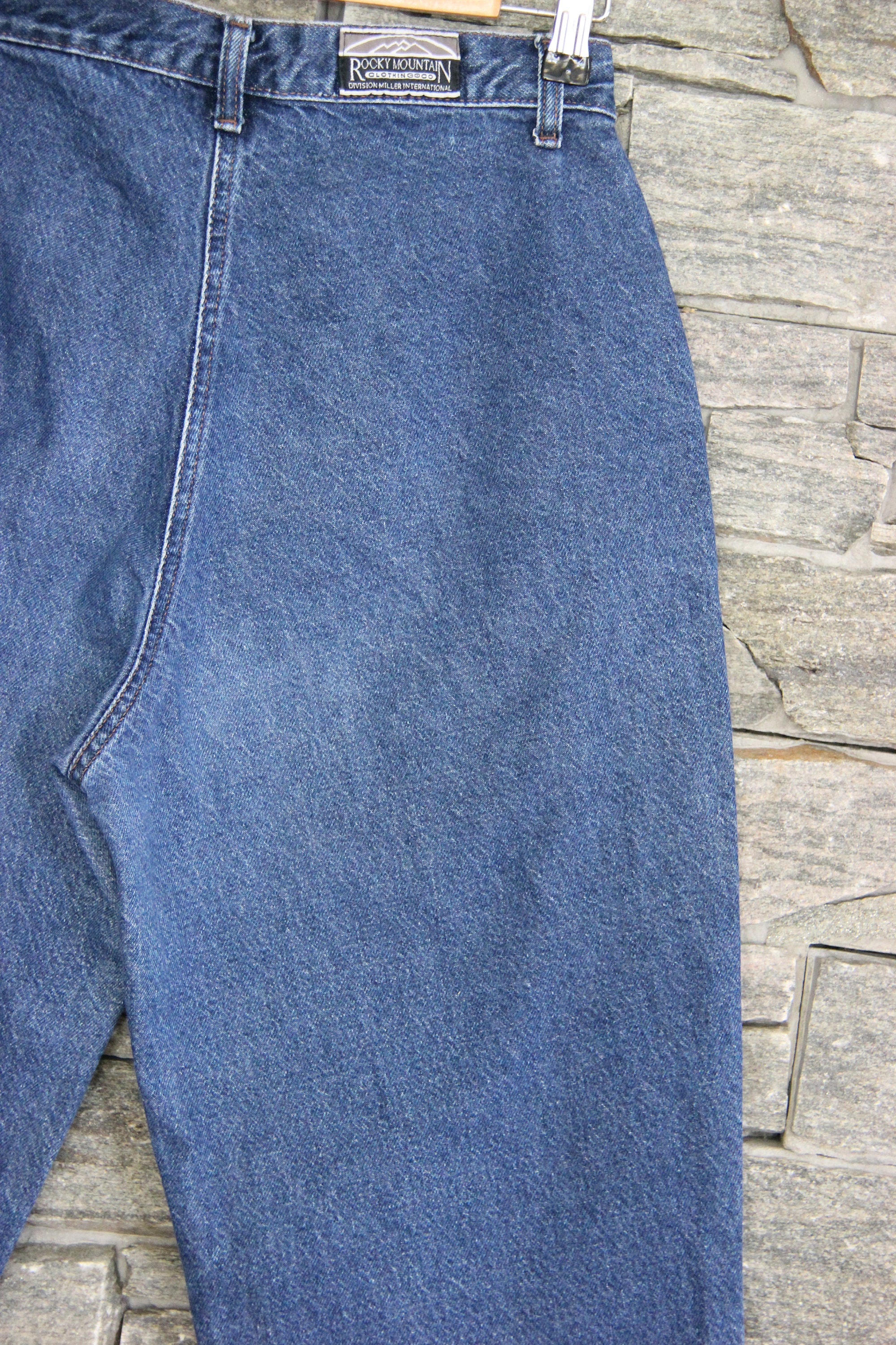 90s ROCKY MOUNTAIN Tapered Jeans 29 Waist Dark Wash Mom | Etsy