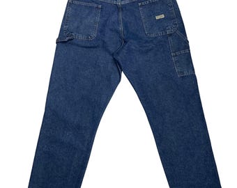 Y2K Wrangler Carpenter Jeans , 40x32 , Relaxed Fit Men's Jeans , Dark Wash Carpenter Jeans , Plus Size Work Jeans , Lightweight Denim Pants