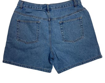 Y2K Vintage George Essentials Denim Bermuda Shorts , 33 Waist , Medium Wash , 100 % Cotton , Size US 12-14 / UK 16 / EU 44