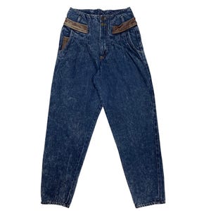 80s Snone Washed Buzios No Problem Jeans , 28 Waist , Double Button Closure , High Rise Jeans , Pleated Jeans , Tapered Jeans