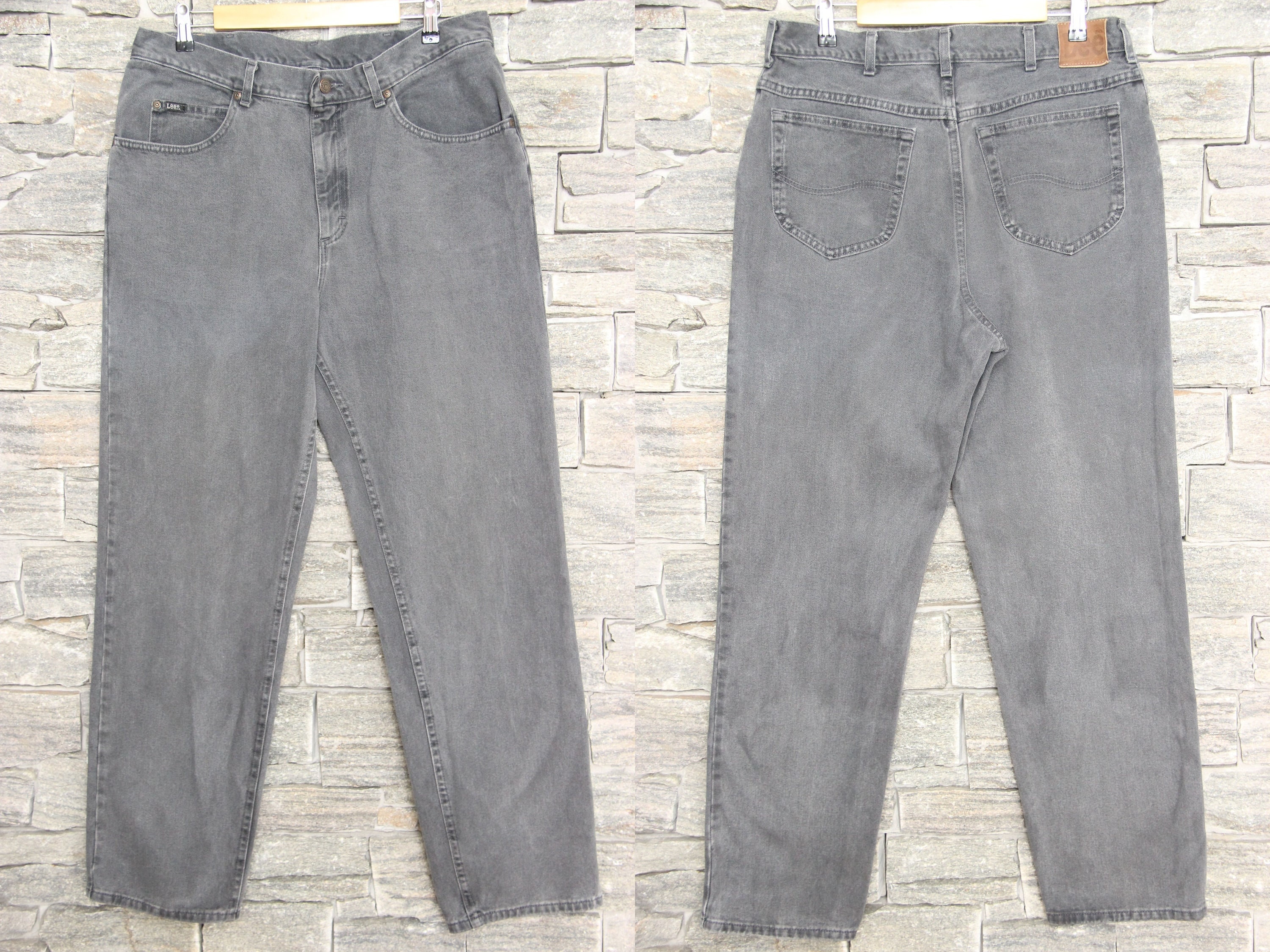 Vintage Lee Men's Jeans , 36 37 Waist , Grey Lee Denim Pants
