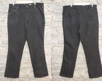 Vintage Stretchy Black Jeans , 40 Waist , High Rise Mom Jeans , Vintage Straight Leg Pants , Made In USA , 40x32 , Plus Size Jeans