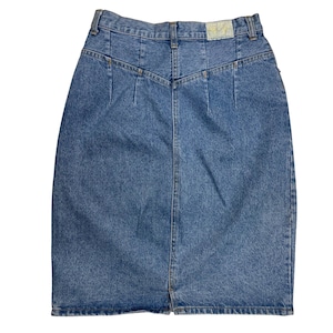 Vintage 90s Scandinavian BIG AREAU Denim Skirt , 27 Waist , Classic Straight Cut , Light Wash Denim Skirt , 100% Cotton