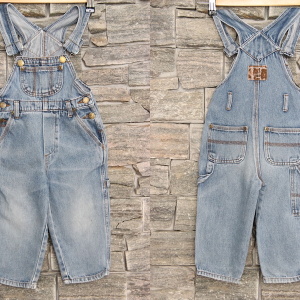 Vintage Frisco Kid US Denim Overalls , Medium Wash Jumpsuit , Unisex Kids Jean Overalls , Vintage Dungarees , Size 86 , Age 2 Years