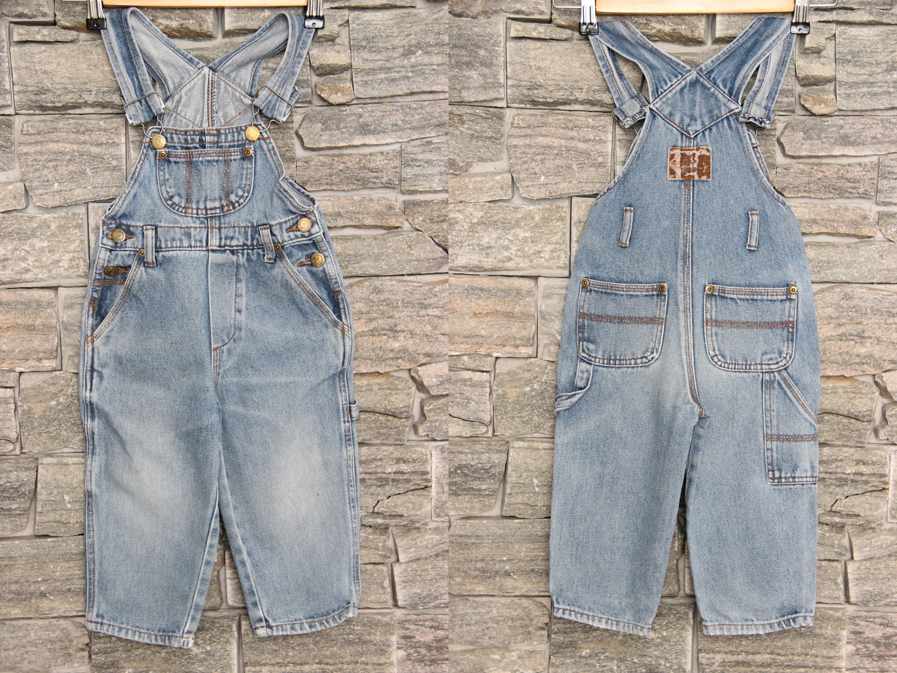 デニム・ジーパン NF YOUTH DENIM OVERALLS DARK BLUEF23QD844 Vintage Frisco Kid US Denim Overalls , Medium Wash Jumpsuit