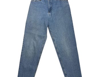 Jeans Mom Zena Light Wash de los años 80, cintura 28, jeans Zena de cintura alta para mujer, jeans de mujer de pierna cónica, 100% algodón, jeans vintage Zena Mom