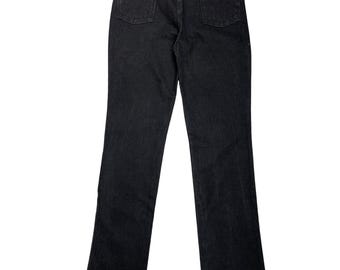 Jeans de mezclilla negros Wrangler de los años 80, 36x38, jeans de hombre slim fit, jeans negros de pierna recta, jeans de hombre de longitud alta, hechos en EE. UU., 100% algodón