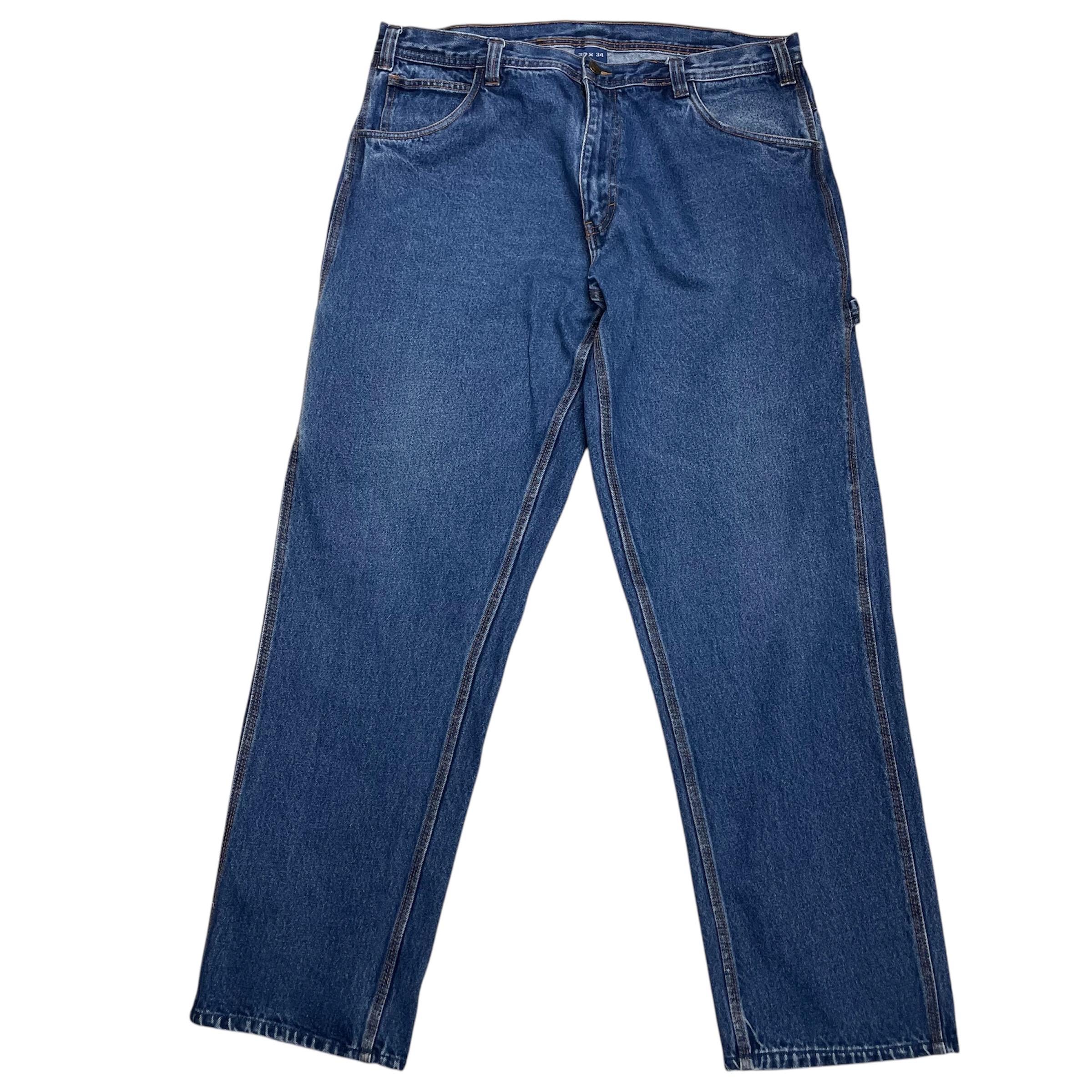 パンツ YM FACTORY DENIM TROUSERS W34 Y2K Men's Carpenter Jeans , 38x34 , Dark Wash Denim Carpenter