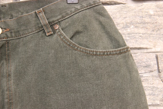 Vintage Lee Riveted Khaki Green Jeans , 36 Waist … - image 7