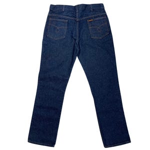 80s Saddle King Classic Western Jeans , W36 L32 , Vintage Indigo Men&#39;s Jeans , Made in USA , 100% Cotton Denim , Mid Rise Men&#39;s Jeans