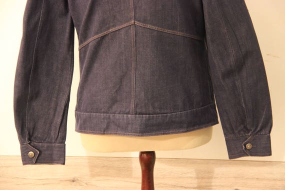 70s denim mens jacket , Vintage denim blazer , Da… - image 9