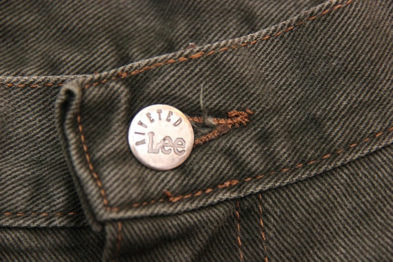 Vintage Lee Riveted Khaki Green Jeans , 36 Waist … - image 9