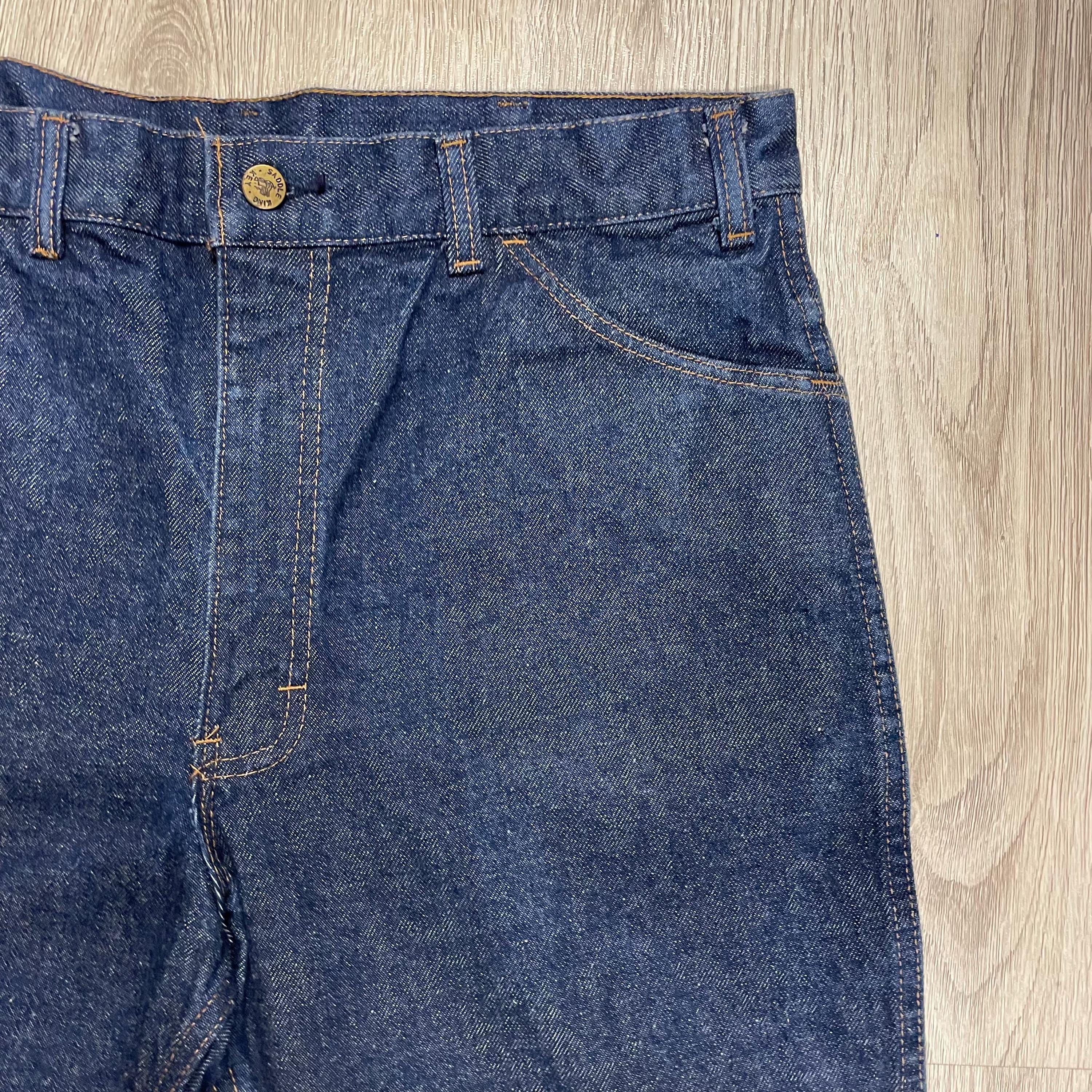 80s Saddle King Classic Western Jeans , W36 L32 , Vintage Indigo
