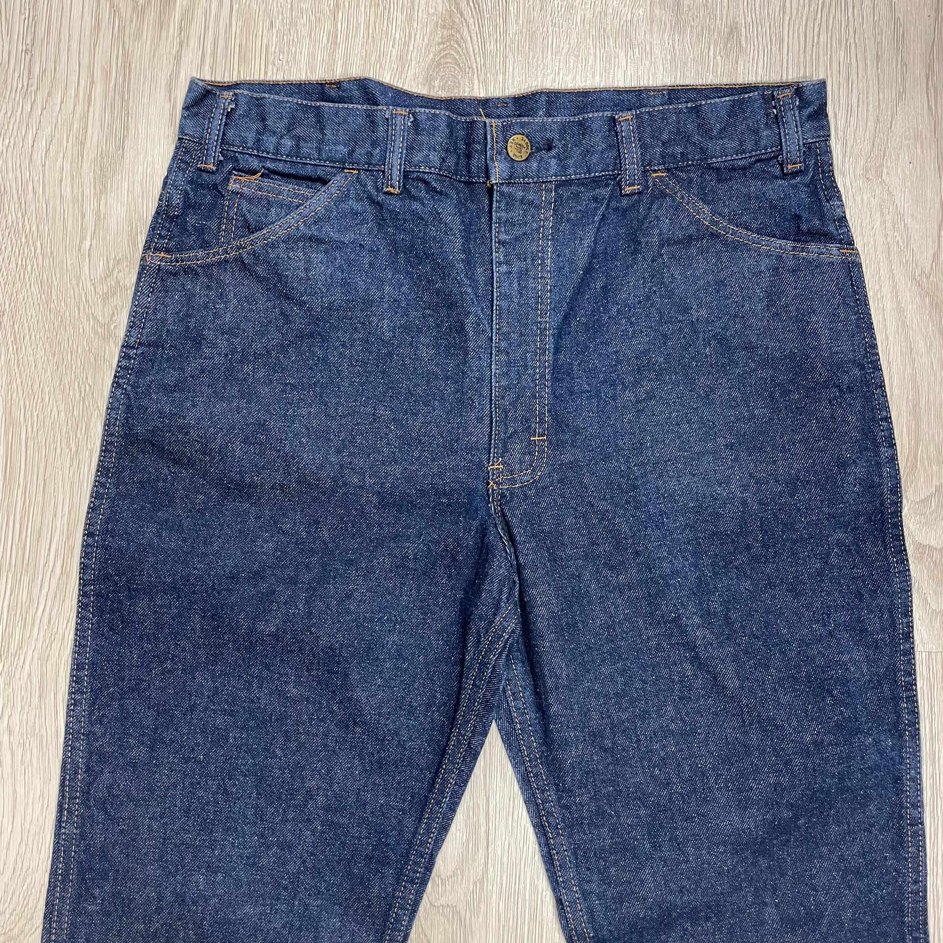 80s Saddle King Classic Western Jeans , W36 L32 , Vintage Indigo